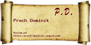 Prech Dominik névjegykártya